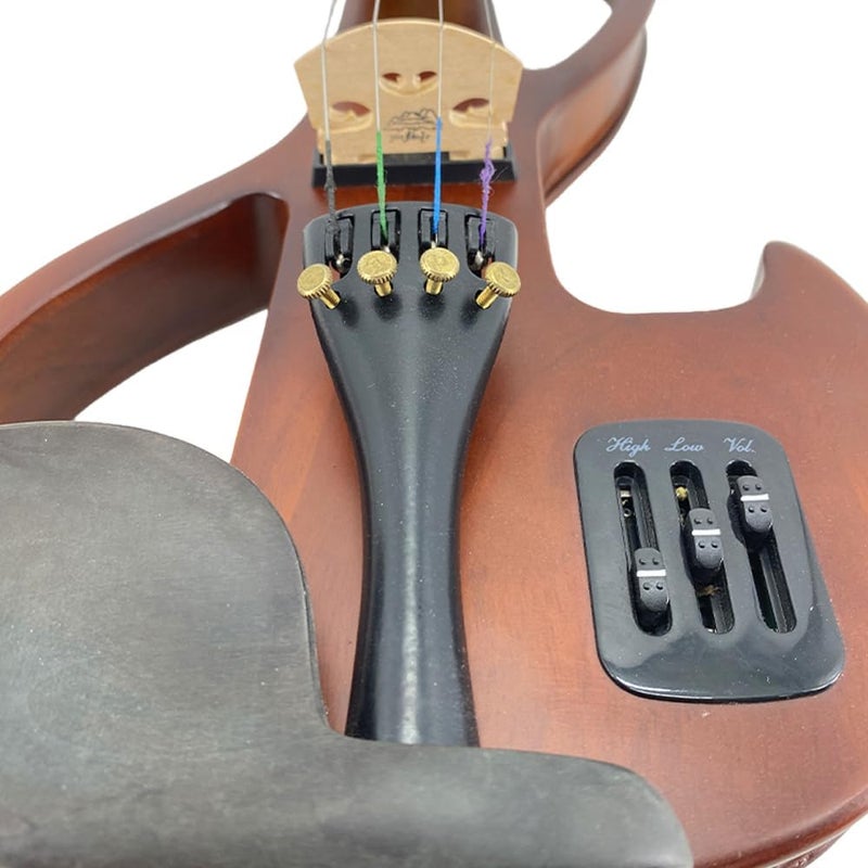 ModouString 4 String Electric Violin 4/4 full size violin kit with Ebony Fittings,Case, Bow, Cable and Other accessories for Beginners, Students, Adults Metallic Paint (Red) - Image 4